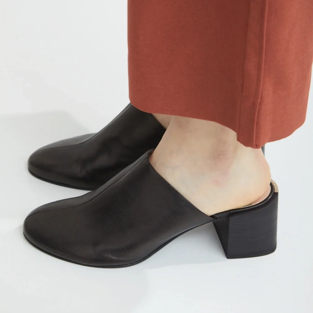 ❤️ ACNE Studios La Garçonne Black Leather Mules Sihl - Picture 2 of 8